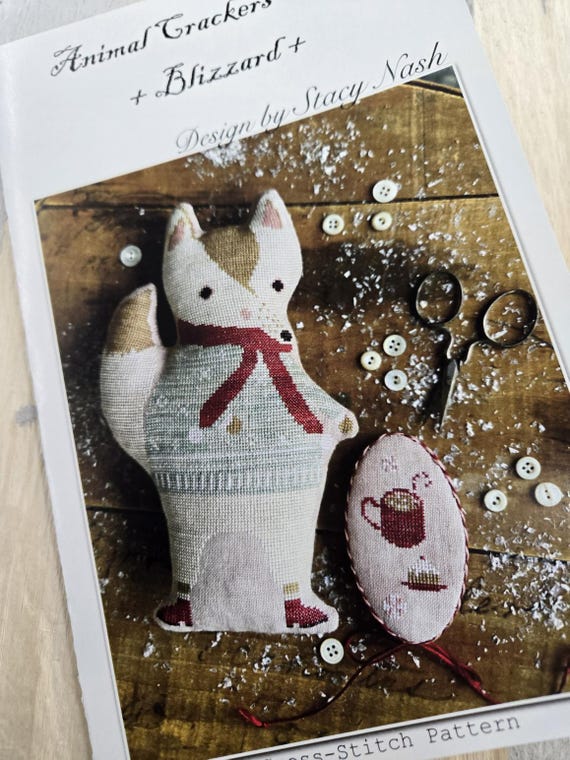 Blizzard, Animal Crackers Series by Stacy Nash Primitives...cross stitch chart