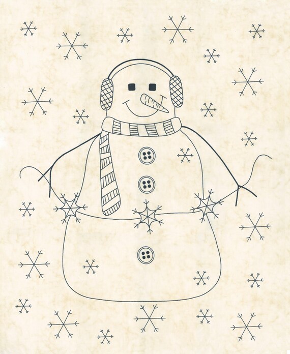 Snowman Gatherings IV...Panel Snow 49258 11...Primitive Gatherings...Moda Fabrics