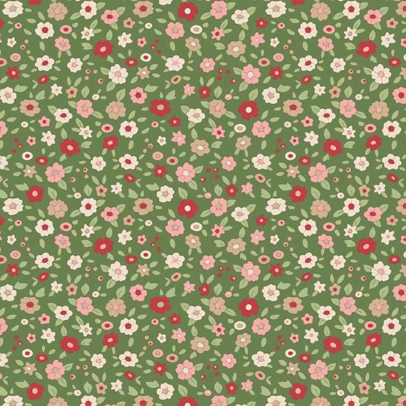 Creating Memories...Winter Reds and Greens...Evie Green TIL130145-V15..Tilda fabrics...Tone Finnanger