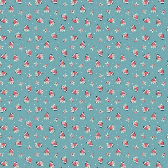 Frost and Flurry...Berries & Bells Blue...Sheri McCulley...Poppie Cotton