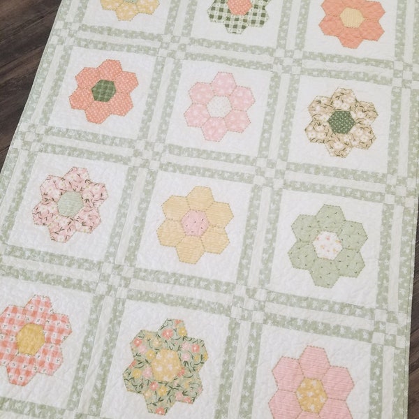 Hexie Parade...quilt kit...designer Mickey Zimmer...featuring Flower Girl...Heather Briggs of My Sew Quilty Life...Moda Fabrics