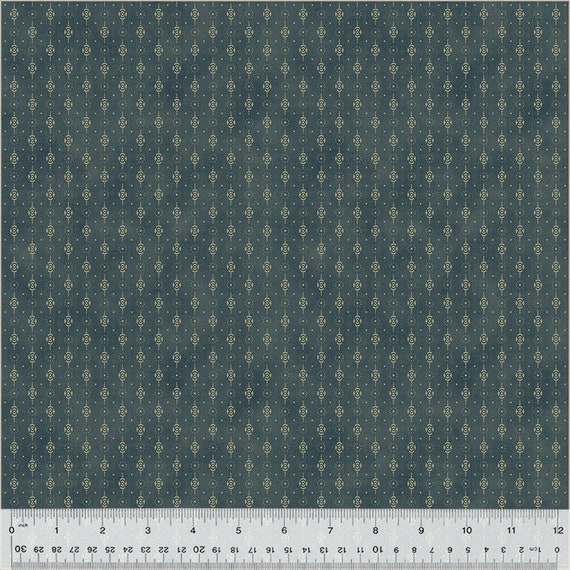 Garden Tale...Foulard Stripe Navy 51190A-7-1...Jeanne Horton...Windham Fabrics