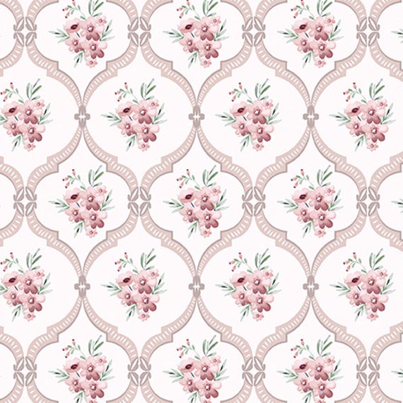 Sweet Meadow...15045-21...Garden Trellis...Pink...Kanvas Studio...Benartex