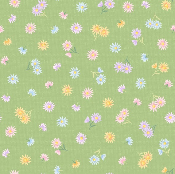 Gathering Sun....MAS11193-G...Green...Tossed Floral...Maywood Studio