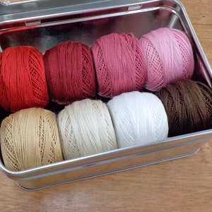 Neutrals thread box...featuring 8 DMC perle cotton balls...no 8