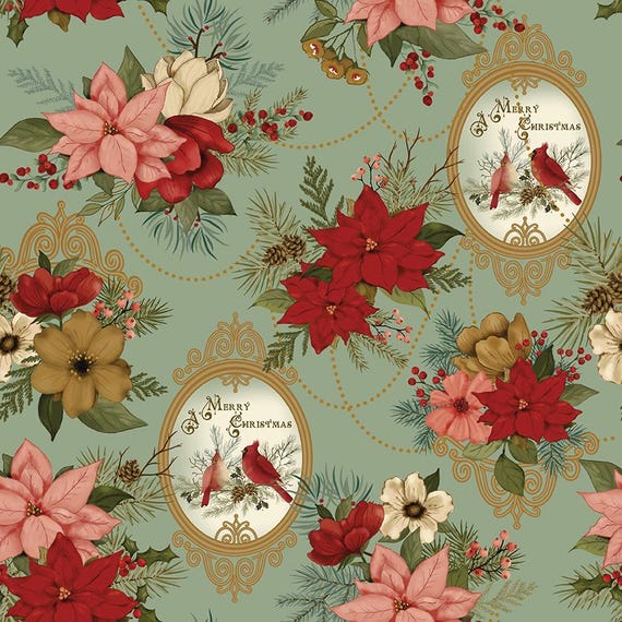 Christmas Greetings...CD17660-SPRUCE...Sandy Gervais...Riley Blake Designs