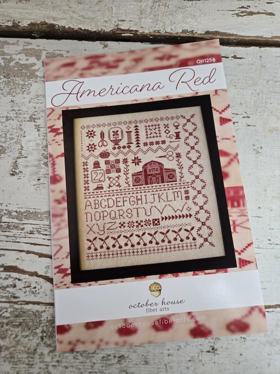 Americana Red...October House Fiber Arts...cross stitch pattern...Patriotic