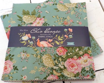 Tilda Chic Escape, 10 inch fabric stack...a Tilda Collection designed by Tone Finnanger, 40--10 inch squares