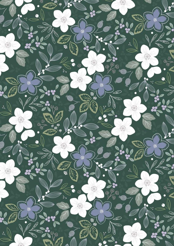 Winter's Garden...CC72.3...Winter's Promise...forest green pearlescent...Cassandra Connolly...Lewis & Irene