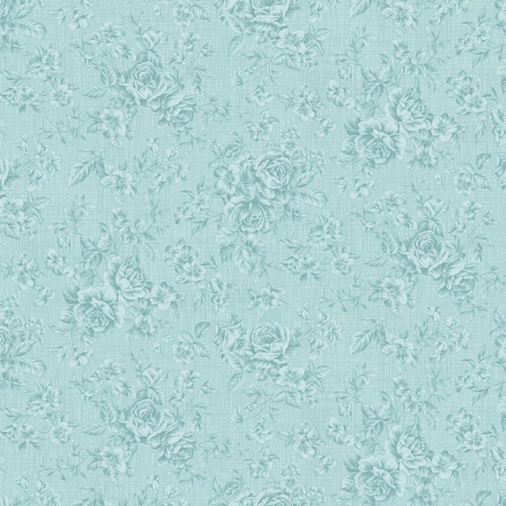 Charlotte...Y4613-102 Dark Turquoise...Tonal Roses...Clothworks