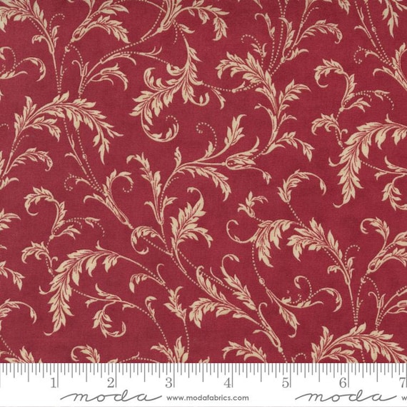 Poinsettia Plaza Crimson 44293 12 by 3 Sisters for Moda Fabrics