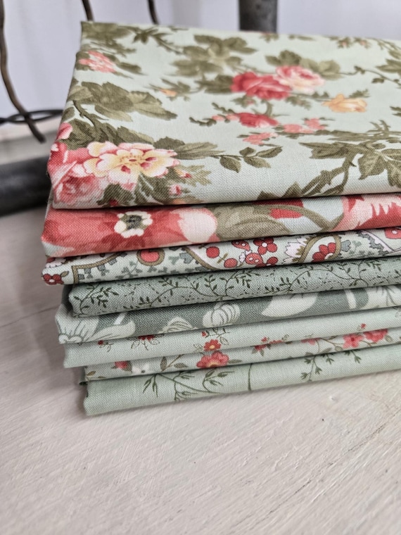Ambiance...Mist & Eucalyptus...FQ bundle...3 Sisters...Moda Fabrics...8 prints