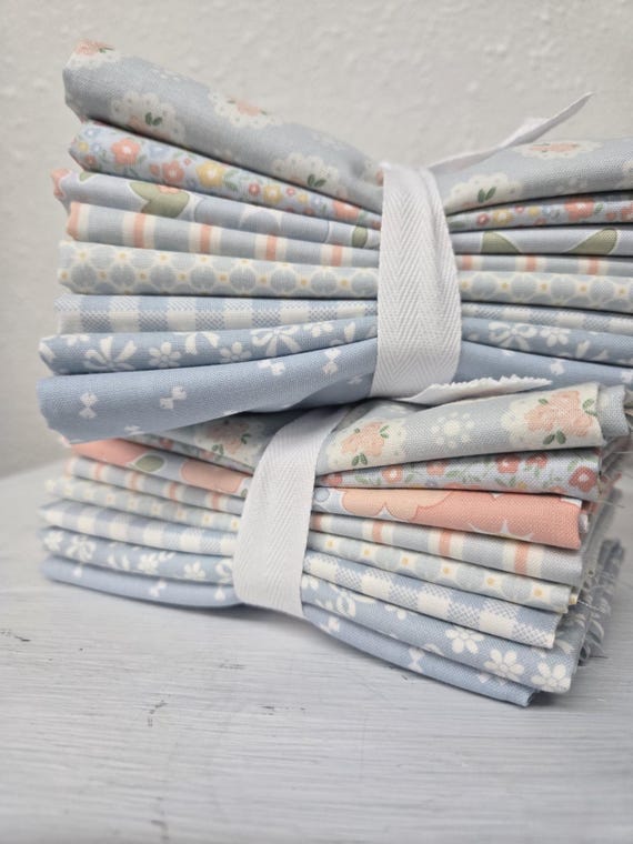 Handmade Sweetness...FQ bundle...Sky & Powder Blue...Heather Briggs of My Sew Quilty Life...Moda Fabrics...8 prints