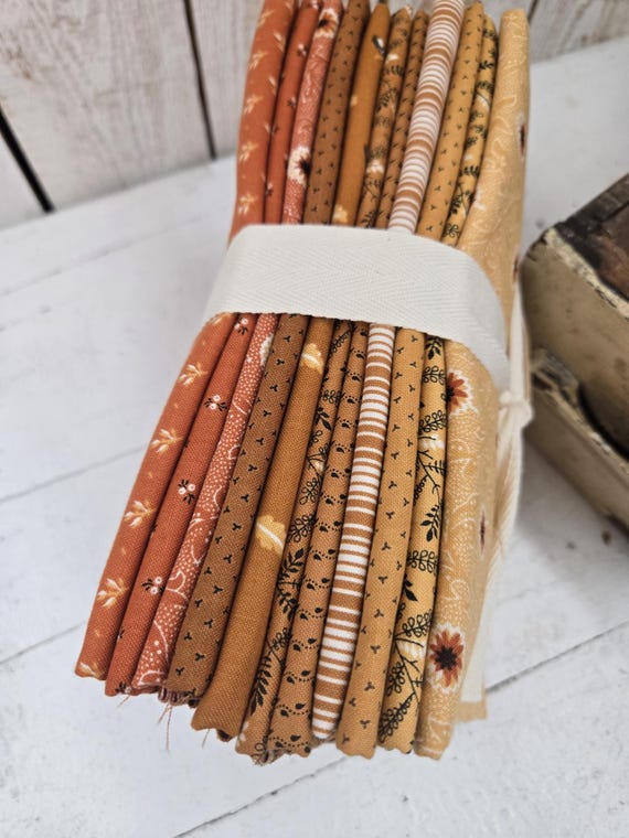Pumpkin Spice Gatherings...Pumpkin and Spice HALF Yard Bundle...Primitive Gatherings...Moda Fabrics...11 prints