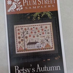 Betsy's Autumn by Plum Street Samplers...cross stitch pattern, Halloween cross stitch, thanksgiving, autumn