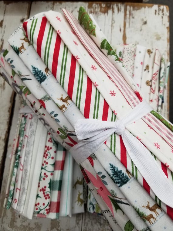 Christmas Low Volume...20 fat quarter bundle of low volume Christmas prints...exclusive grouping
