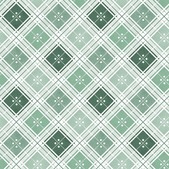 Garden Picnic...Plaid...Green...MAS10774-G...Maywood Studio