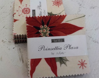 Poinsettia Plaza mini charm bundle by 3 Sisters for Moda Fabrics