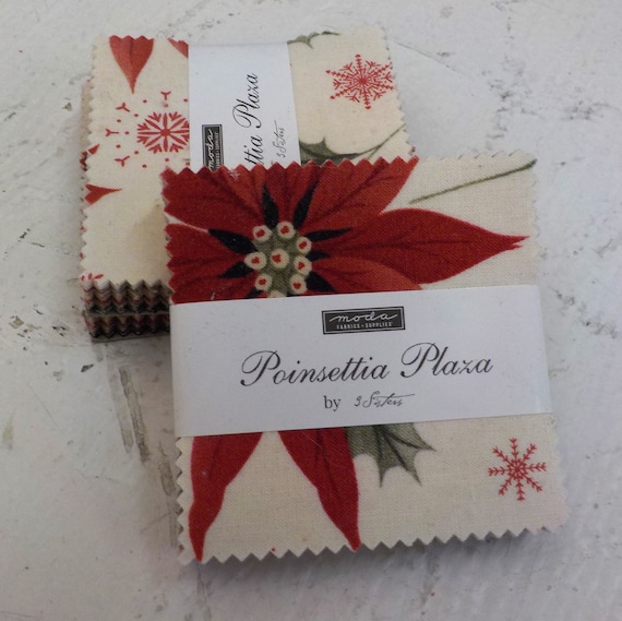 Poinsettia Plaza mini charm bundle by 3 Sisters for Moda Fabrics