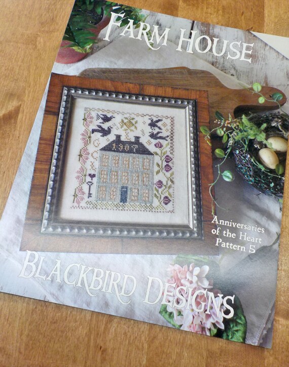 Farm House, Anniversaries of the Heart Pattern 5, by Blackbird Designs...cross-stitch design