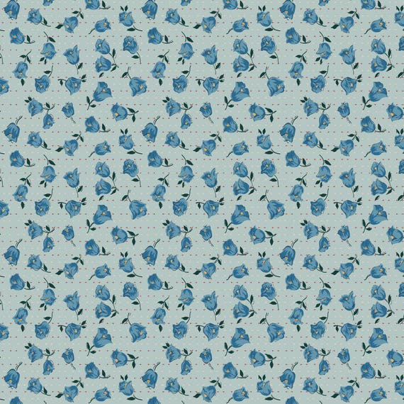 Heritage Garden...DV7521...Floral Grove Blue...Emma Newman of Gathering Thread...Devonstone Collection