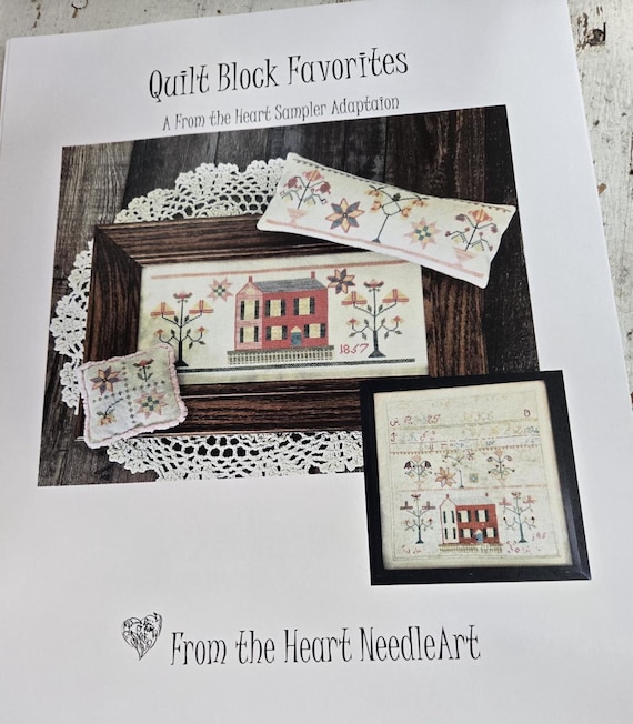Quilt Block Favorites...A From the Heart--NeedleArt by Wendy...cross stitch pattern adaptation