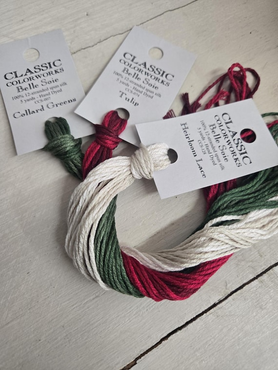 Belle Soie...December...Thread Pack...Classic Colorworks...3 skeins...Silk Thread