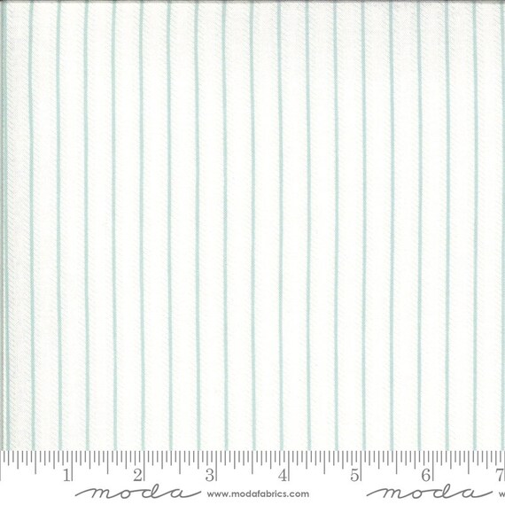 Dover Ticking Stripe Sea Glass 18705 14 by Brenda Riddle for Moda Fabrics