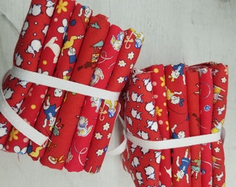 30's Nursery Rhyme bundle...red...6 fat quarters