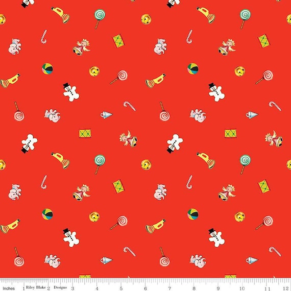 Jingle Bells...Toys Red C14833-RED...The Cottage Mama...Riley Blake Designs