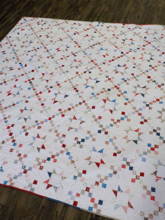 Sparklers quilt kit...designed by Mickey Zimmer for Sweetwater Cotton Shoppe...Americana quilt kit, patriotic quilt kit, red, white, blue