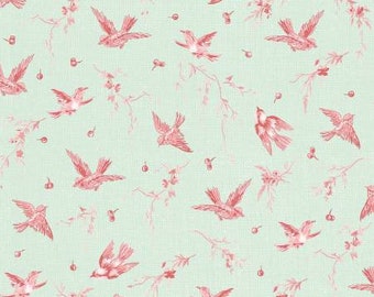 Birdsong Birds Light Green and Pink 10651M-GP by Jera Brandvig of Quilting in the Rain for Maywood Studios