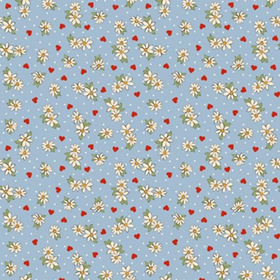 Be My Valentine...R551643D blue...Flower...Mary Mulari...Marcus Fabrics