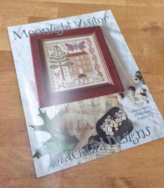 Moonlight Visitor, Anniversaries of the Heart Pattern 9, by Blackbird Designs...cross-stitch design