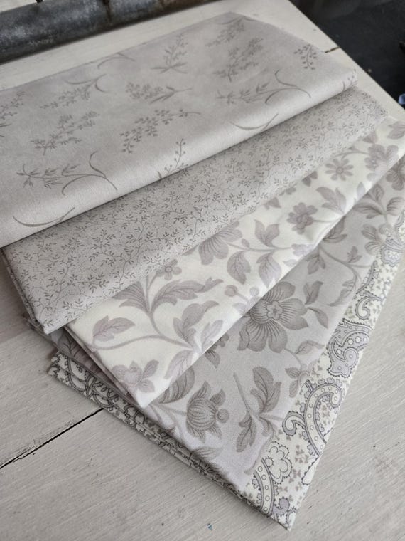 Ambiance...Silver...HALF Yard bundle...3 Sisters...Moda Fabrics...4 prints