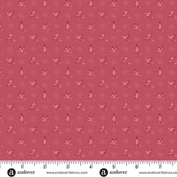 Wildflower Cottage...A-1598-R...Poppy...Meadowlarks...Renee Nanneman...Andover Fabrics