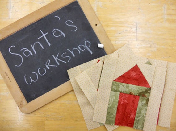 Week 4 Santa's Workshop..Christmas Morning Quilt Along...PDF block pattern