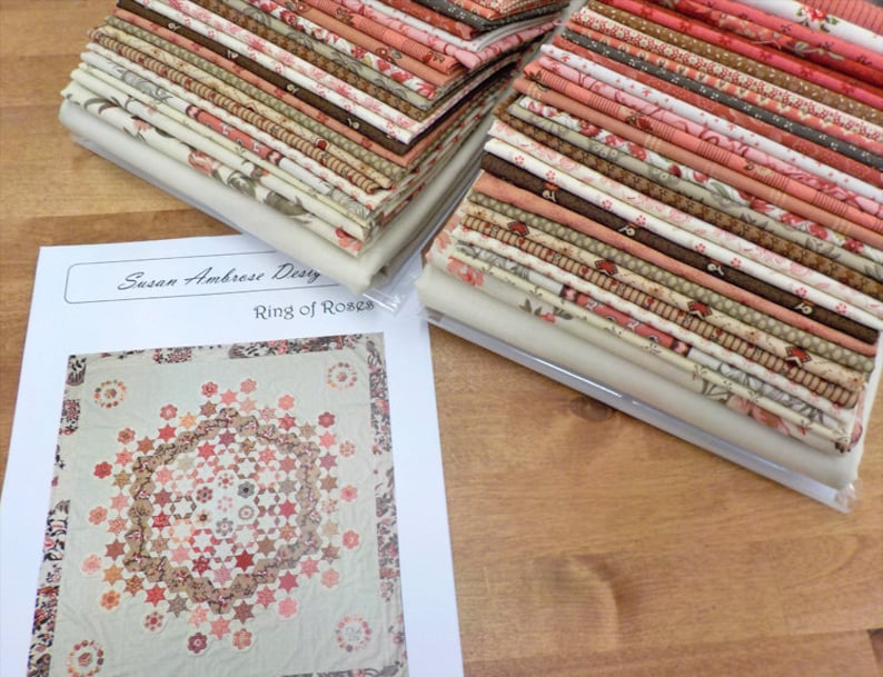 Ring of Roses by Susan Ambrose for Somerset Designs...quilt kit including pattern and complete paper piece pack acrylics