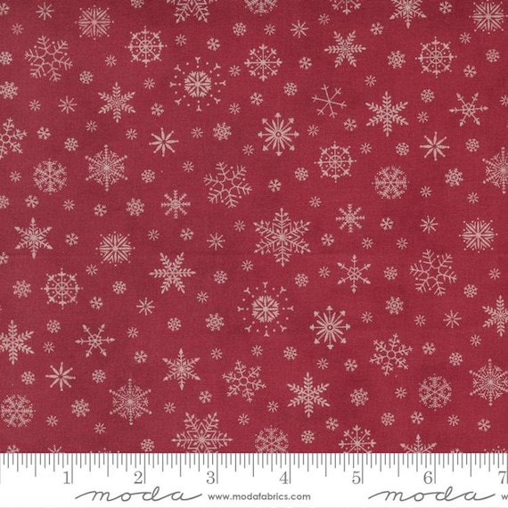 Poinsettia Plaza Crimson 44296 22 by 3 Sisters for Moda Fabrics