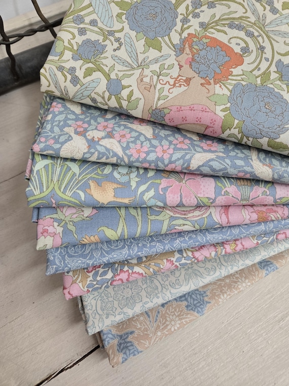 Songbird...Blue HALF Yards...a Tilda Collection...Tone Finnanger...8 prints