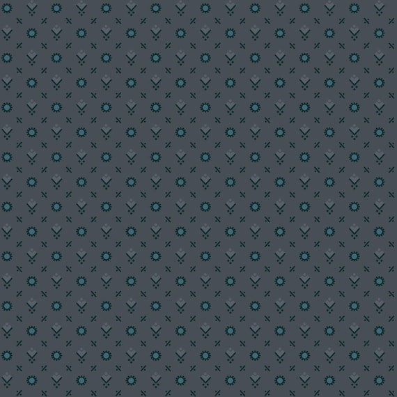 Midnight Bloom....MAS11268-K...Dark Gray...Foulard...Maywood Studio
