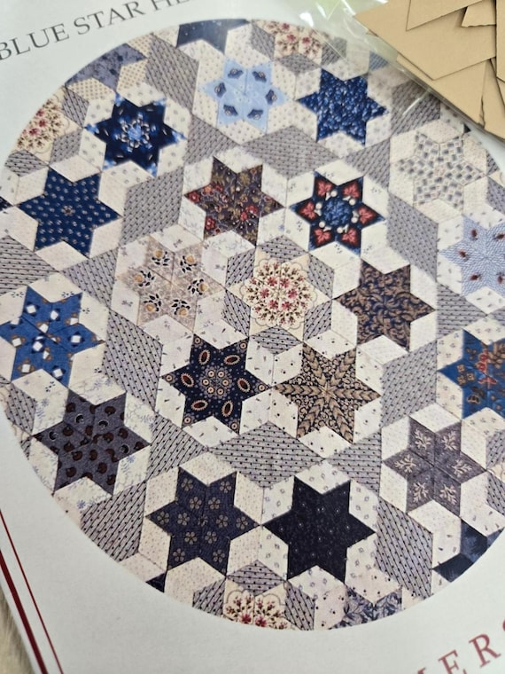 Blue Star Hexagon...Karen Styles...Somerset Designs...pattern, acrylic templates, and paper piece pack