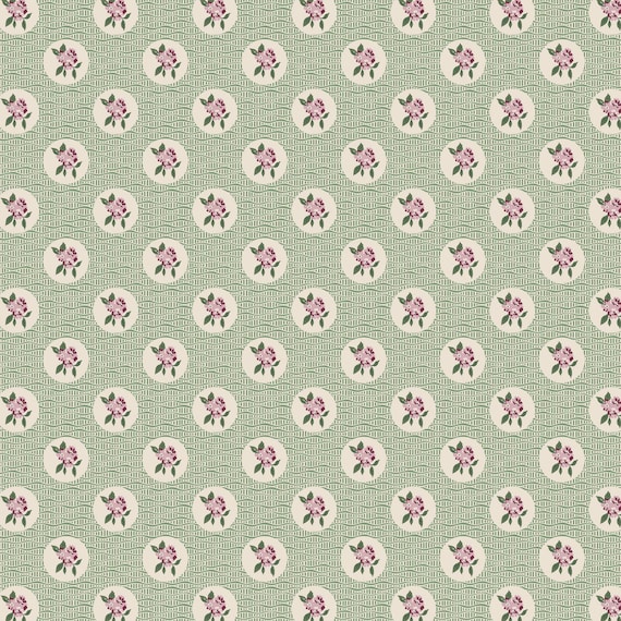 Heritage Garden...DV7514...Cobblestone Flowers Green...Emma Newman of Gathering Thread...Devonstone Collection