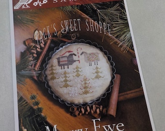 Merry Ewe, Jack's Sweet Shoppe, by Plum Street Samplers...cross stitch pattern, Christmas cross stitch