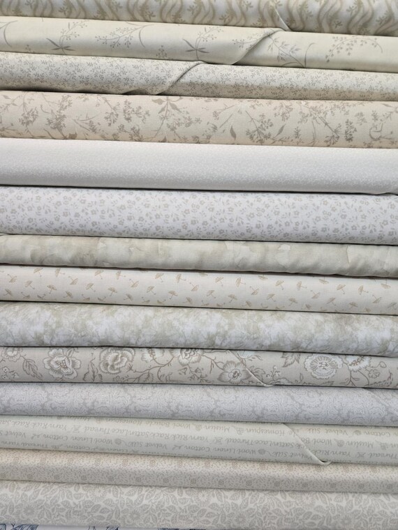 Marshmallow Fluff...FQ bundle...low volume...14 prints