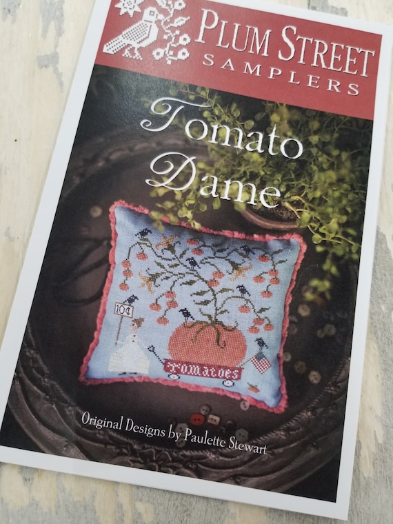 Tomato Dame by Plum Street Samplers...cross stitch pattern, tomato stitch