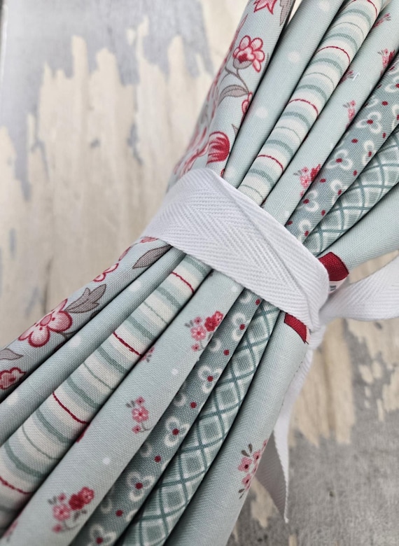 My Summer House...HALF YARD Aqua bundle...Bunny Hill Designs...Moda Fabrics...7 prints