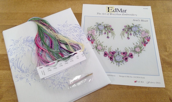 Ariel's Heart...EdMar 1042 project...Brazilian embroidery kit...diy embroidery kit