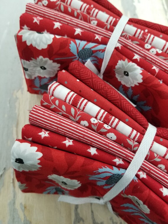 Old Glory Red Fat Quarter Bundle by Lella Boutique for Moda Fabrics...patriotic, Americana