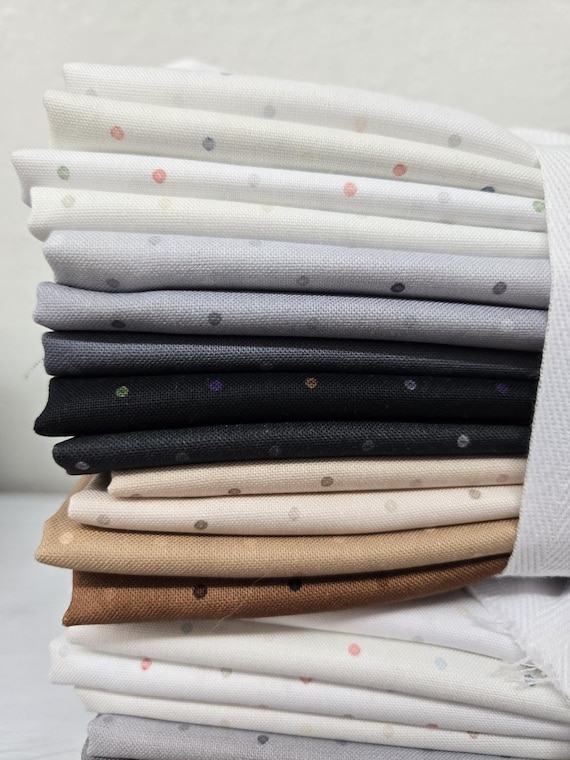 Peppercorn Neutrals...HALF Yard Bundle...Janelle Penner...White Owl Textiles...13 prints